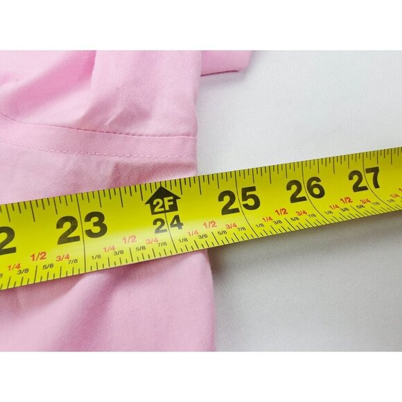 Stafford Fitted Size 17 34-35 Men Pink Travel Easy Care Pocket Long Sleeve Shirt - Picture 2 of 8